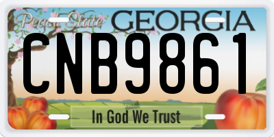 GA license plate CNB9861