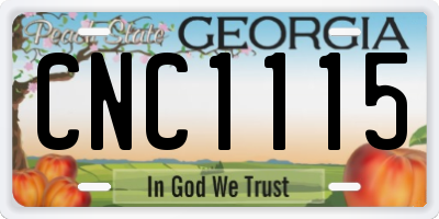 GA license plate CNC1115