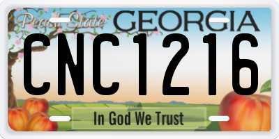 GA license plate CNC1216