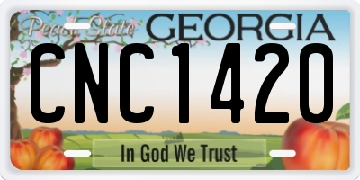 GA license plate CNC1420