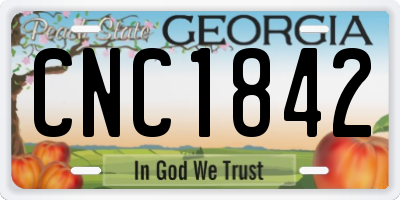 GA license plate CNC1842