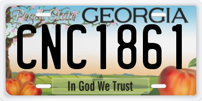 GA license plate CNC1861