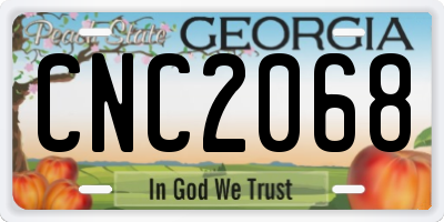 GA license plate CNC2068