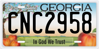 GA license plate CNC2958