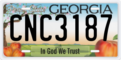 GA license plate CNC3187