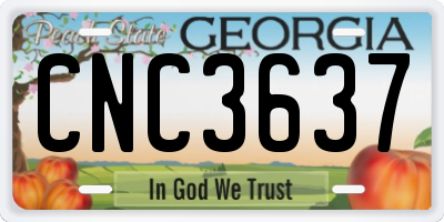 GA license plate CNC3637
