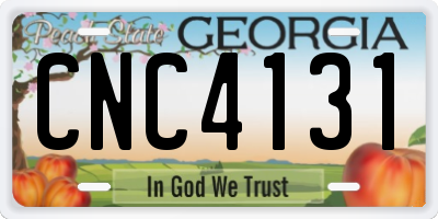 GA license plate CNC4131