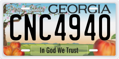 GA license plate CNC4940