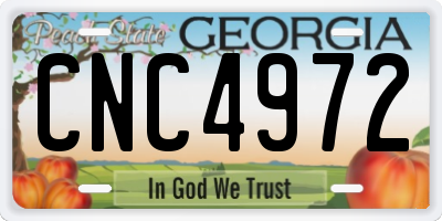 GA license plate CNC4972