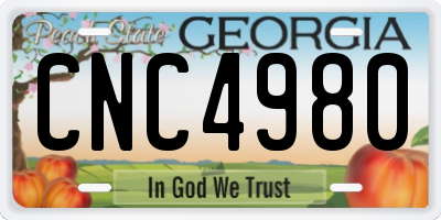 GA license plate CNC4980