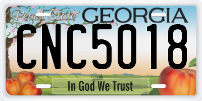 GA license plate CNC5018