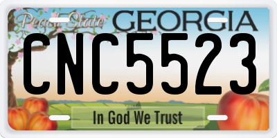GA license plate CNC5523