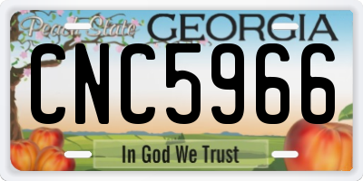 GA license plate CNC5966
