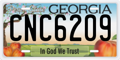 GA license plate CNC6209