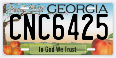 GA license plate CNC6425