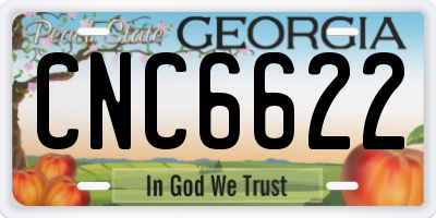 GA license plate CNC6622