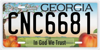 GA license plate CNC6681