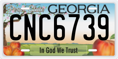GA license plate CNC6739