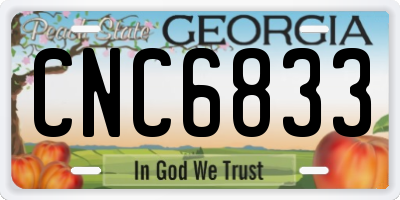 GA license plate CNC6833