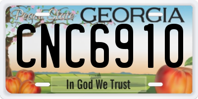GA license plate CNC6910