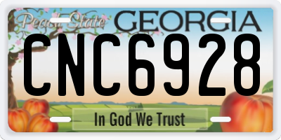 GA license plate CNC6928