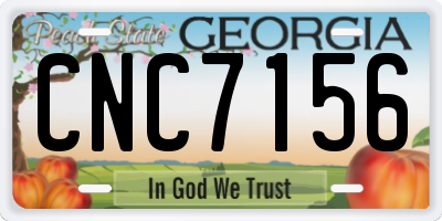 GA license plate CNC7156