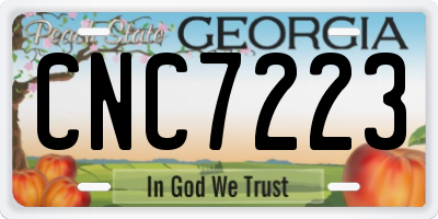 GA license plate CNC7223