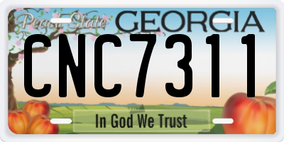 GA license plate CNC7311