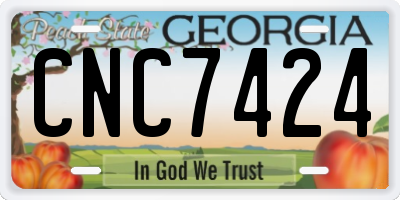 GA license plate CNC7424