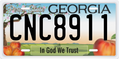 GA license plate CNC8911