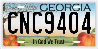 GA license plate CNC9404