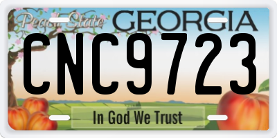 GA license plate CNC9723