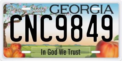 GA license plate CNC9849