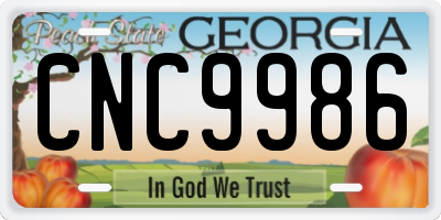 GA license plate CNC9986