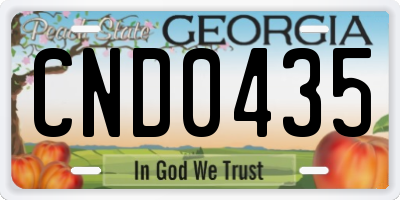 GA license plate CND0435