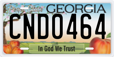 GA license plate CND0464