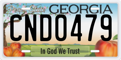 GA license plate CND0479