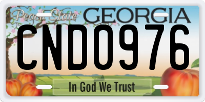 GA license plate CND0976