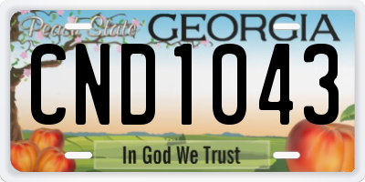 GA license plate CND1043