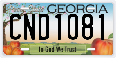 GA license plate CND1081