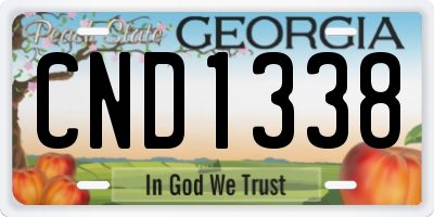 GA license plate CND1338