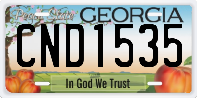 GA license plate CND1535