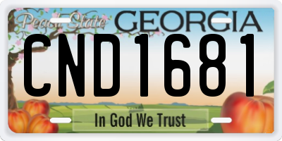 GA license plate CND1681