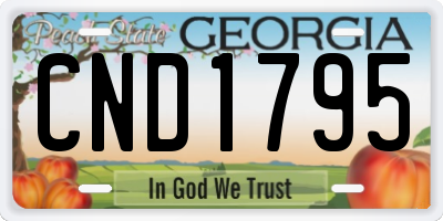 GA license plate CND1795