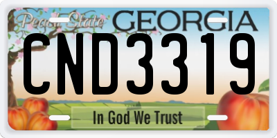 GA license plate CND3319