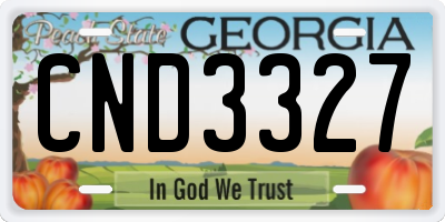 GA license plate CND3327