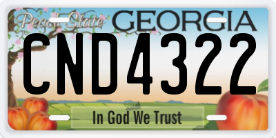 GA license plate CND4322