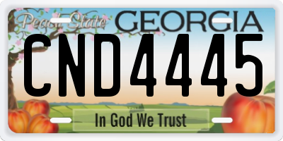 GA license plate CND4445