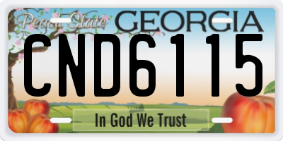 GA license plate CND6115