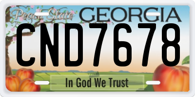 GA license plate CND7678